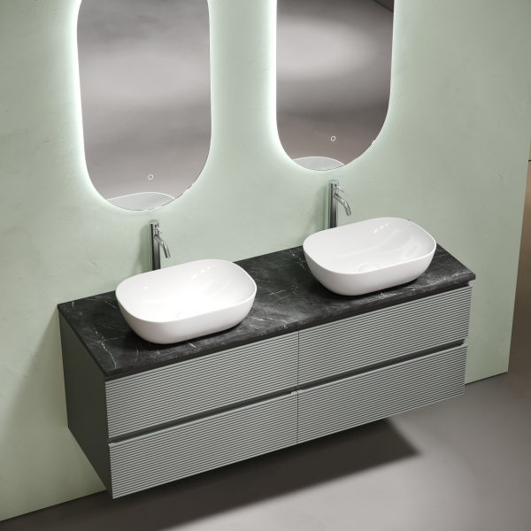 Столешница для ванной комнаты  SANCOS Black Sky 1400х460 c отверстием под смеситель, TT140A1X